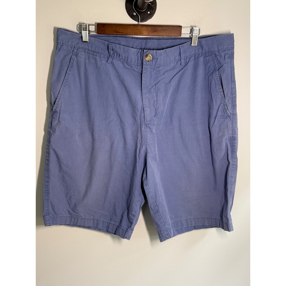 Johnnie O Mens Blue Chino Shorts Size 38 Cotton Flat Front Casual Walking Shorts